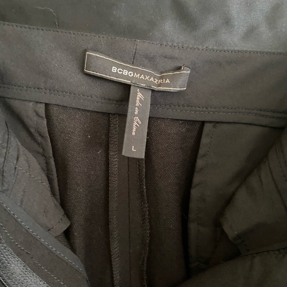 BCBGMaxAzria Black Sissy Foldover Waist Woven Tuxedo Dress Pants - Picture 6 of 7